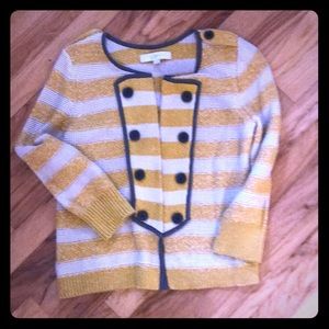 LOFT XS yellow and gray Sweater